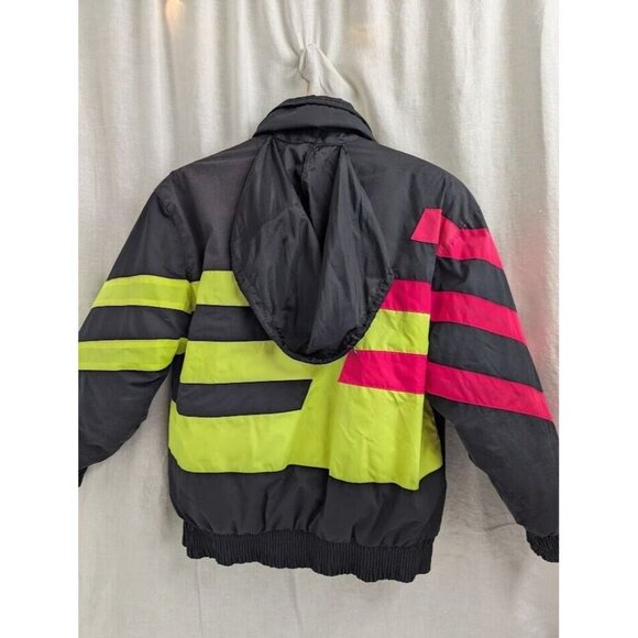 Be in the Current Seen Men's Medium vintage ski jacket, black and neon, zip up - Picture 6 of 15